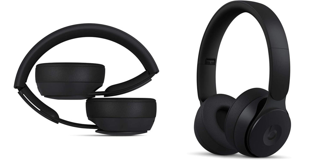 Collapsed and side views of the Beats Solo Pro Wireless Noise Canceling On-Ear Headphones