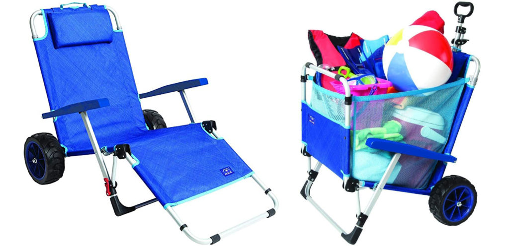 Mac Sports 2-in-1 Beach Day Folding Lounge Chair