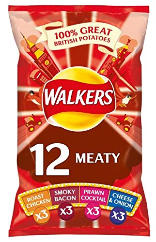 A red bag of Walkers Roast Chicken Crisps