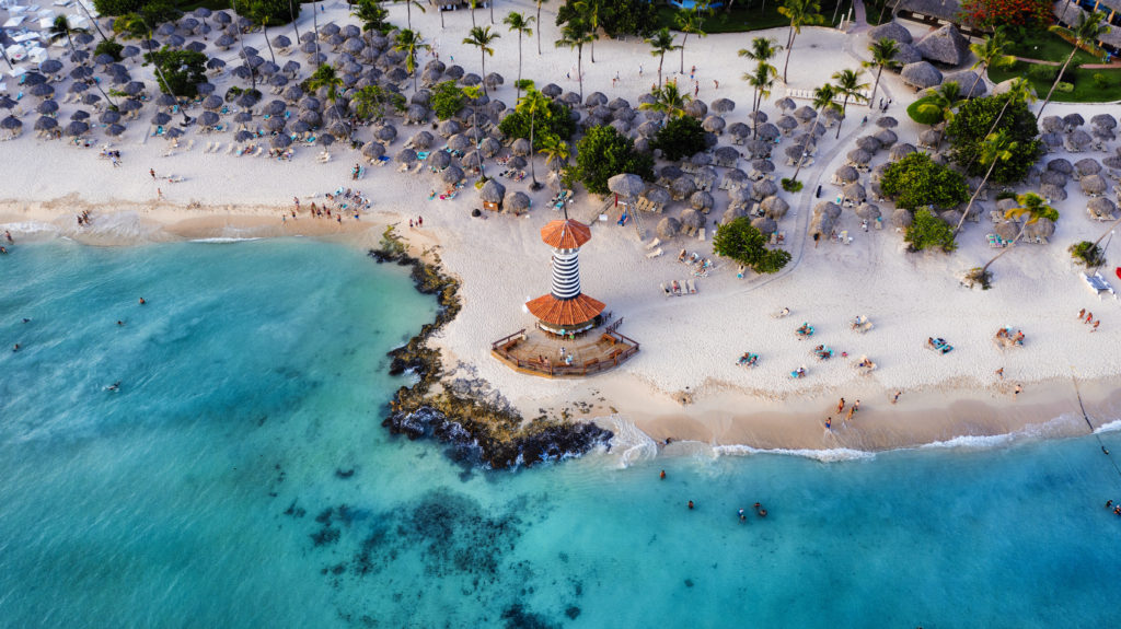 Aerial view of beach in Dominican Republic