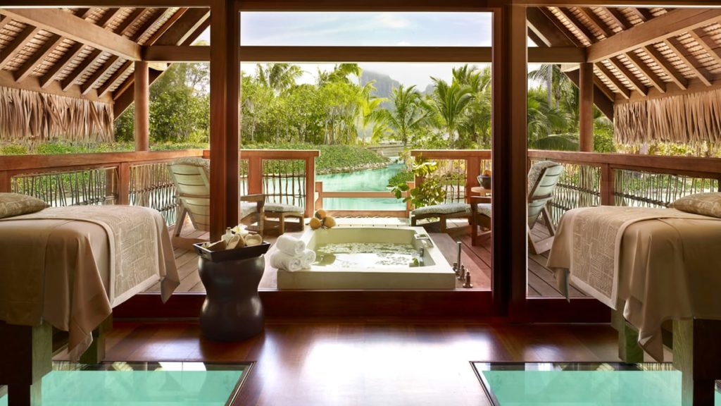 View from the overwater spa at Four Seasons Resort Bora Bora