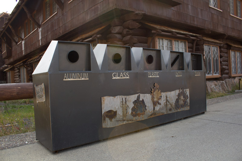 Trash, compost, and recycling center outside Yellowstone National Park lodges