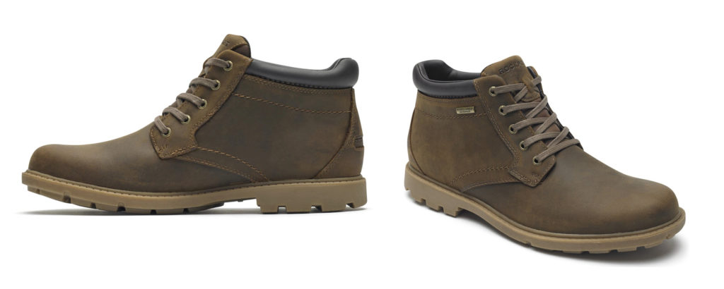 A pair of Rockport Rugged Bucks Chukka Boot, waterproof footwear for day to day wear