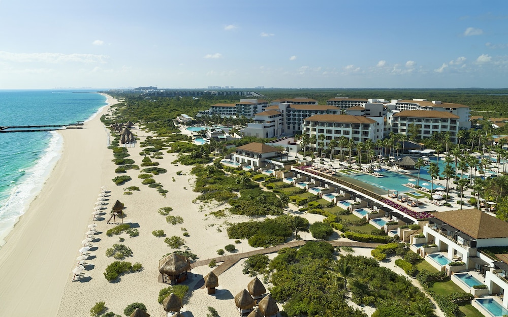 Aerial coastal view of Secrets Playa Mujeres Golf & Spa Resort Adults-Only, Cancún, Mexico