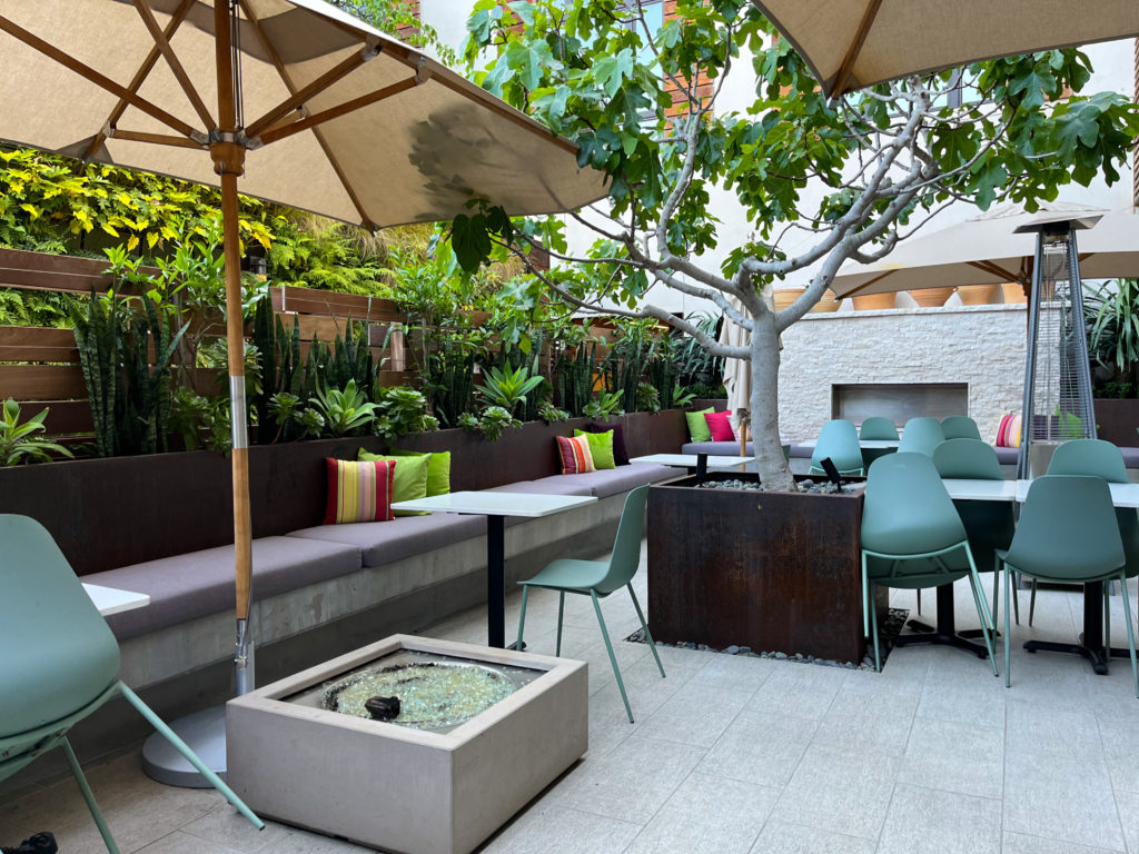 Mission Fig Patio outdoor dining space at Hotel Cerro in San Luis Obispo, California