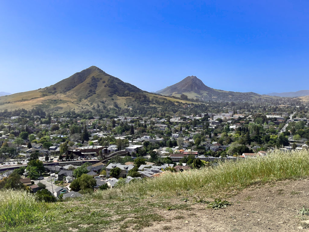 View of San Luis Obispo, California from the top of Terrace Hill Open Space