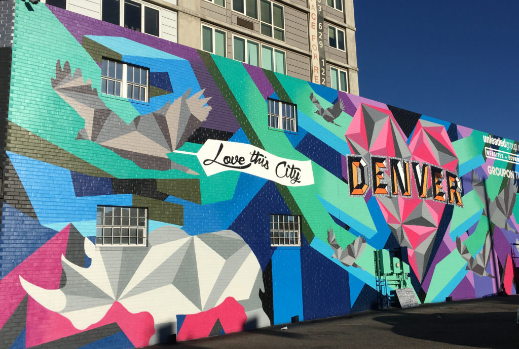 Mural on the streets of Denver during Denver Arts Week