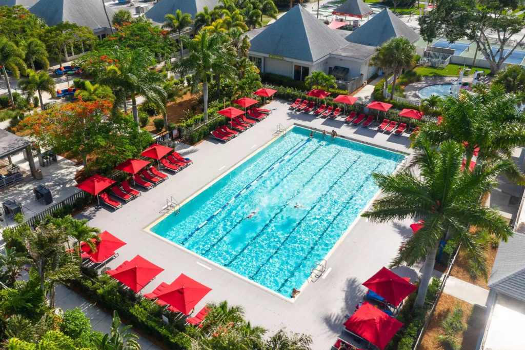 Aerial view of the pool at Club Med Sandpiper Bay