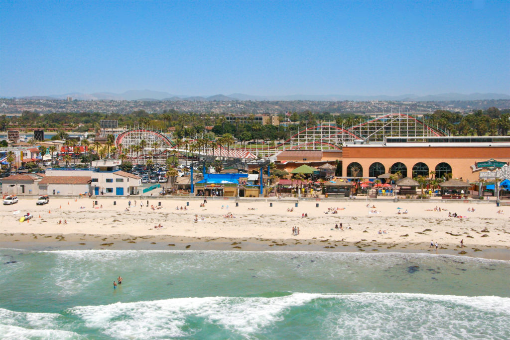 Belmont Park and Mission Beach in San Diego, California