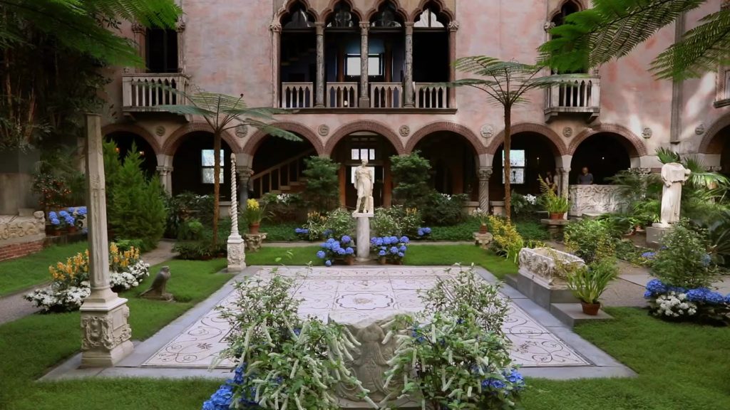 The courtyard of the Isabella Stewart Gardner Museum in Boston, Massachusetts