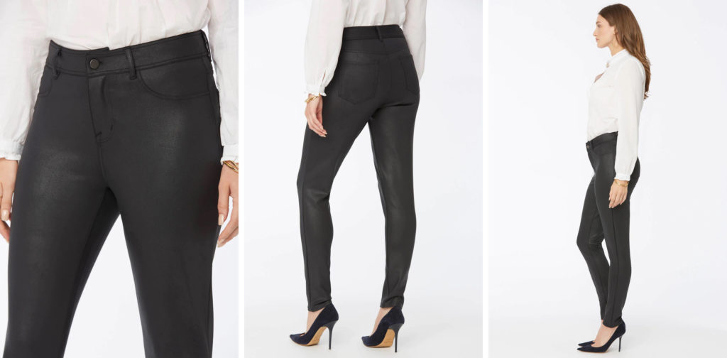 Three views (front, back, and side) of the NYDJ 5 Pocket Legging Pant