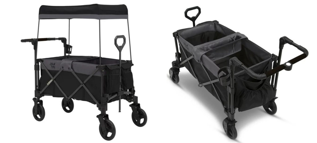 Two views of the Little Folks by Delta Children City Wagon Cruiser Stroller