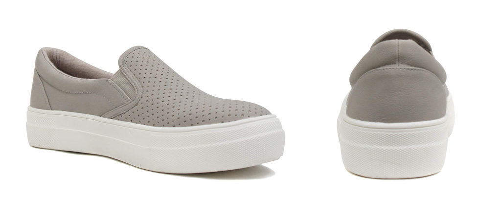Two views of the SODA Perforated Slip-On Sneakers