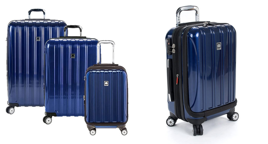 DELSEY Paris Helium Aero Hardside Expandable Luggage with Spinner Wheels in dark blue