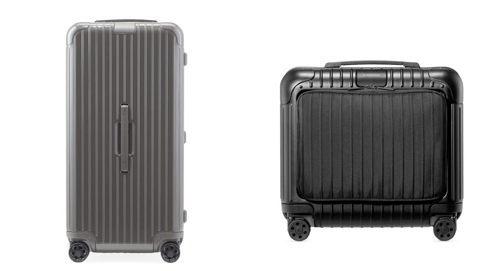 Two silver suitcases from the Rimowa line of luggage