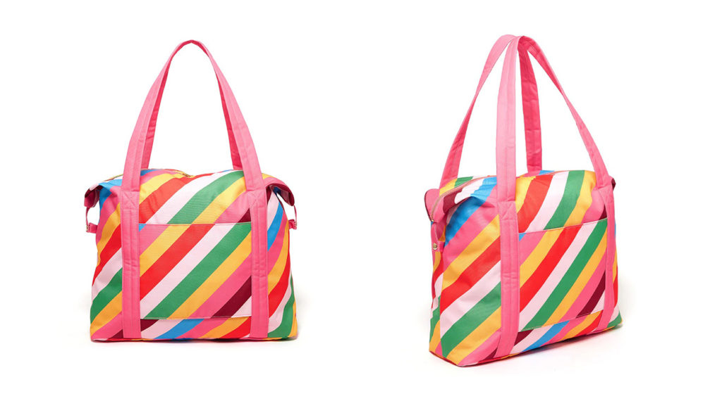 The Ban.do Getaway Weekender Bag in multicolor stripe