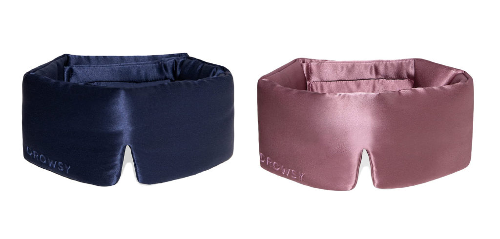 Two colors of the Drowsy Silk Sleep Mask