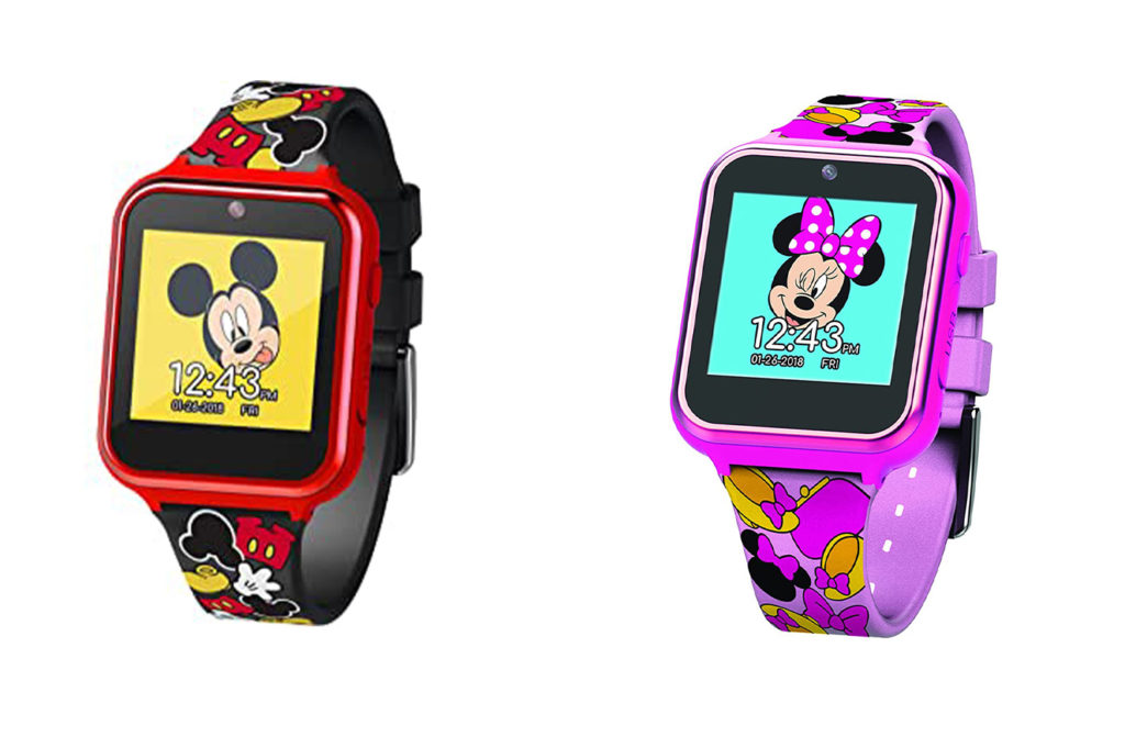 Disney smartwatches with Micky and Minnie Mouse on the watchfaces