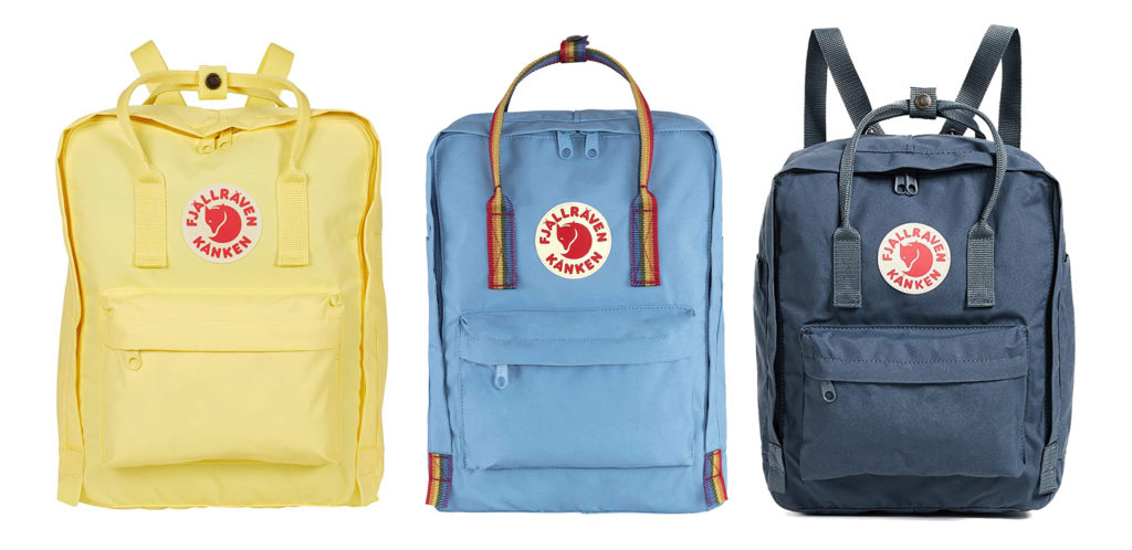 Three colors of the Fjällräven Kånken Classic Backpack