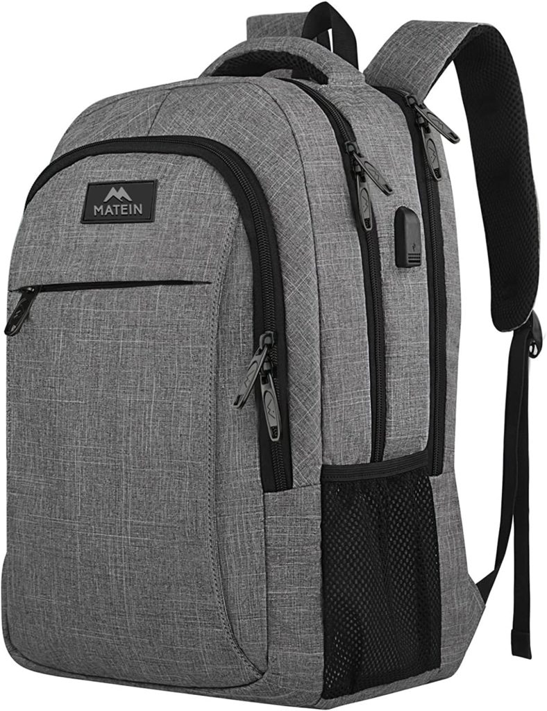 The Matein Travel Laptop Backpack in grey