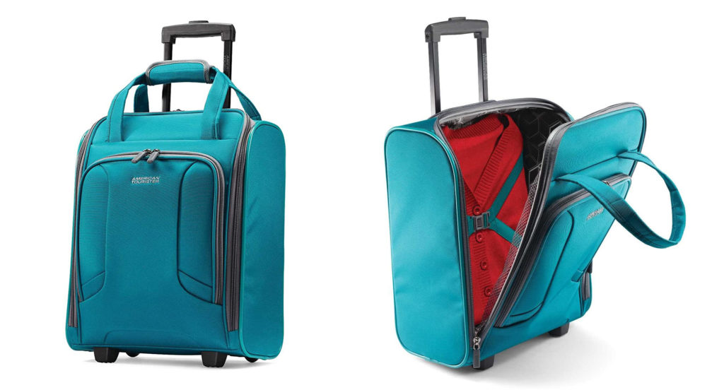 American Tourister rolling softside luggage in teal