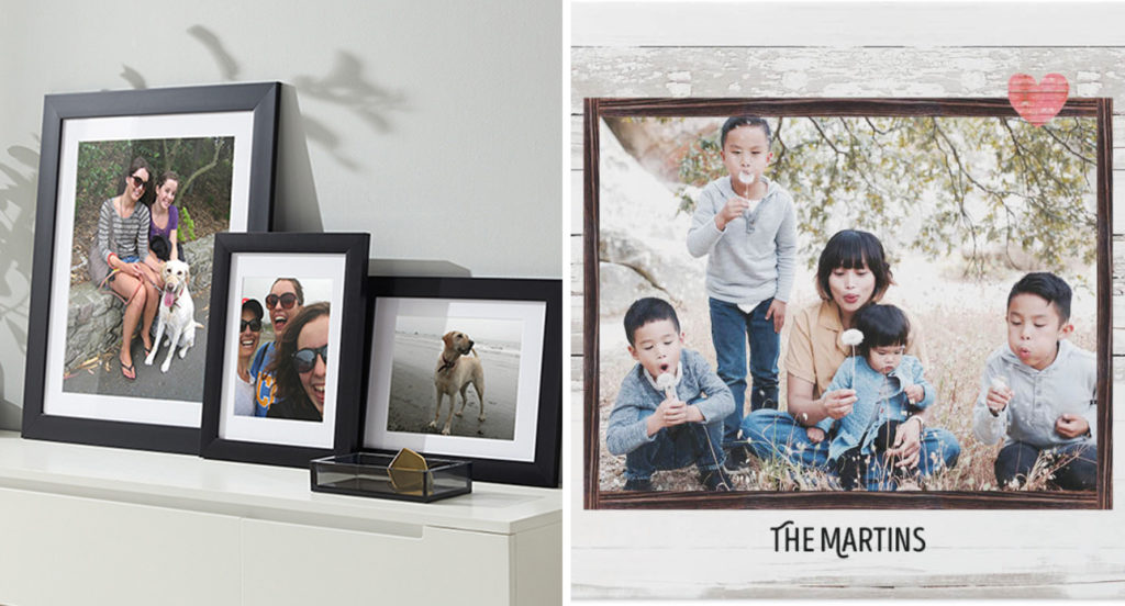 Printed framed photos and a photobook from Shutterfly