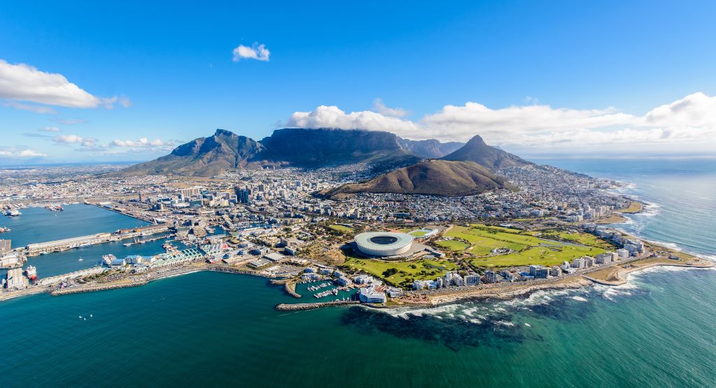 Aerial photo of Cape Town South Africa