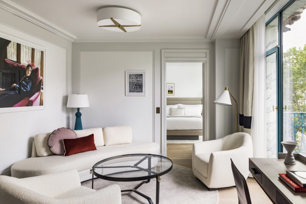 Suite lounge area in a suite at Kimpton St Honoré Paris