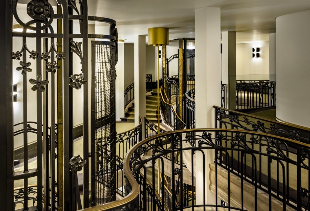 Vintage staircases in the Kimpton St Honoré Paris