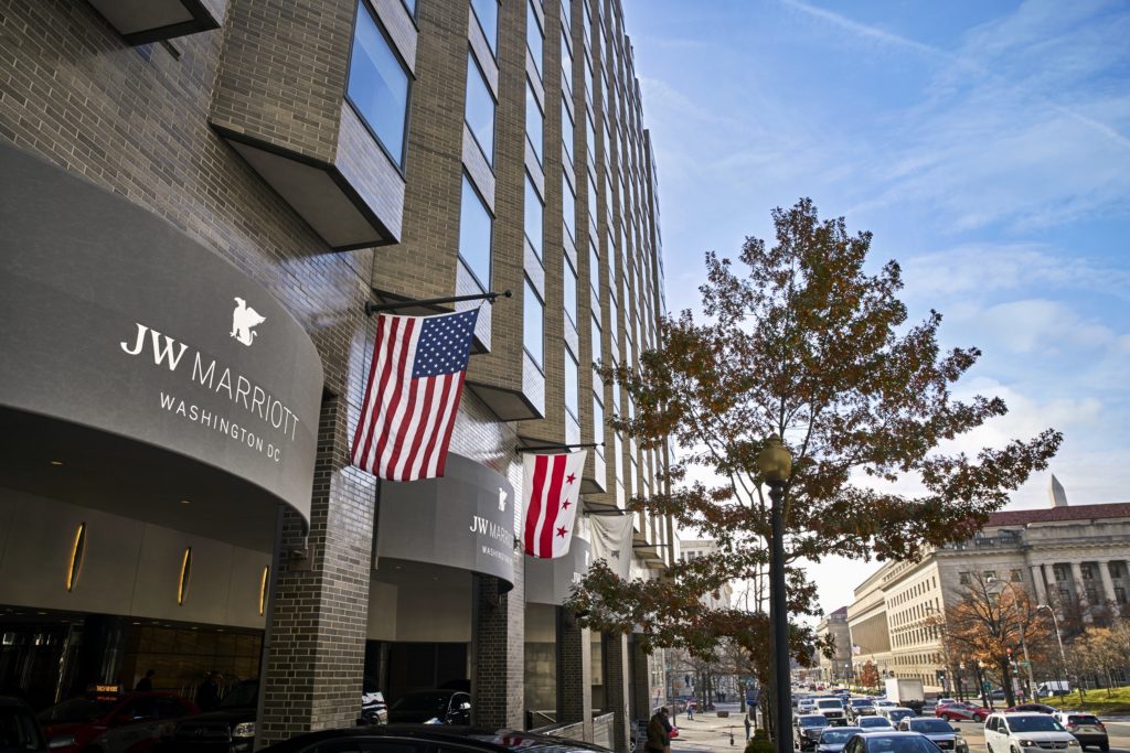 Front entrance of the JW Marriott Washington, DC