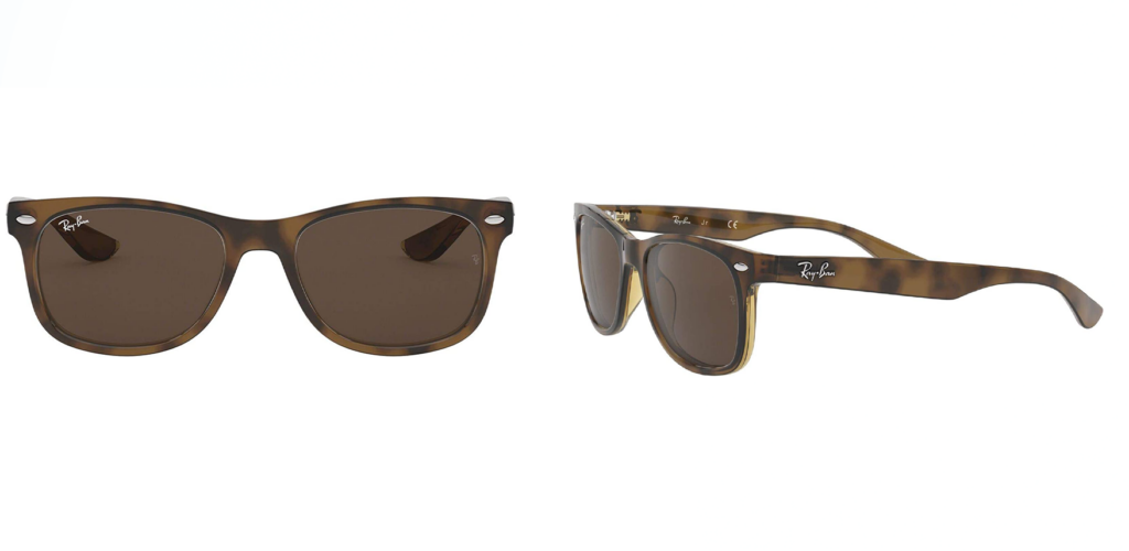 Two views of the Ray-Ban Junior Rectangular Sunglasses