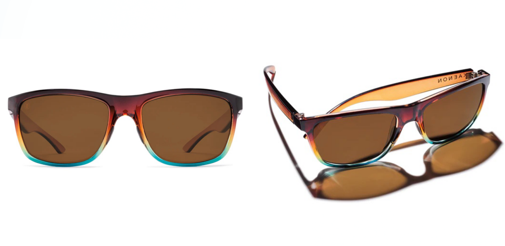Two angles of the Kaenon Rockaway sunglasses