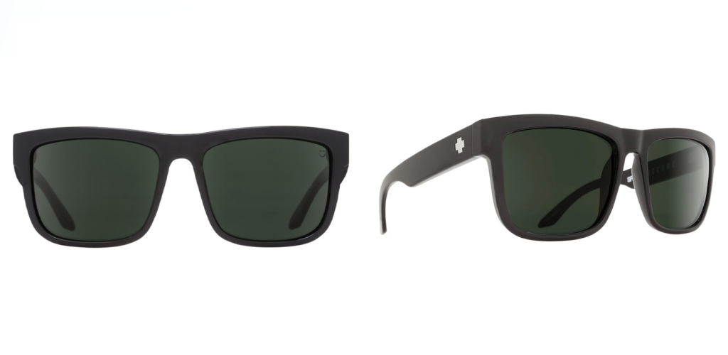 Two angles of the Spy Optic sunglasses