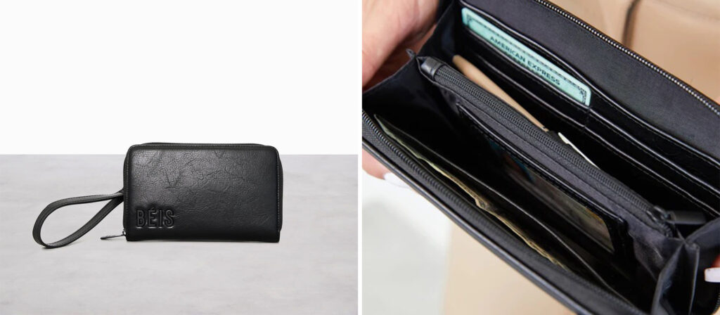 Two views of the Béis The Travel Wallet