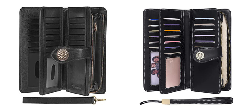 Two views of the Travelambo Womens Wallet