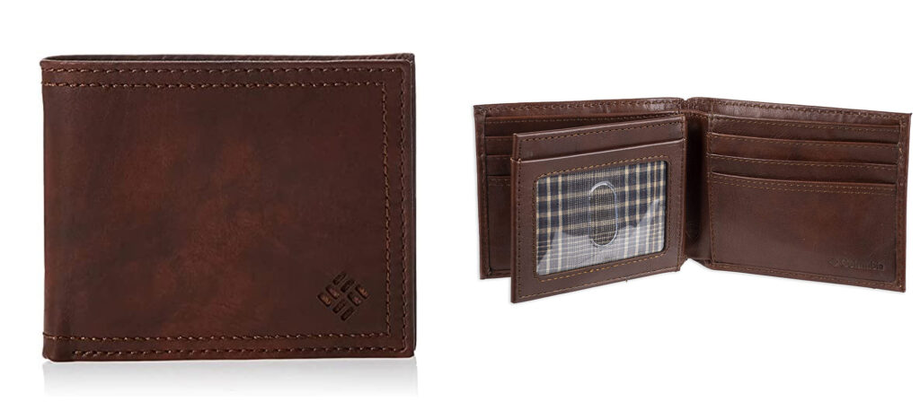 Two views of the Columbia Leather Extra Capacity Slimfold Wallet