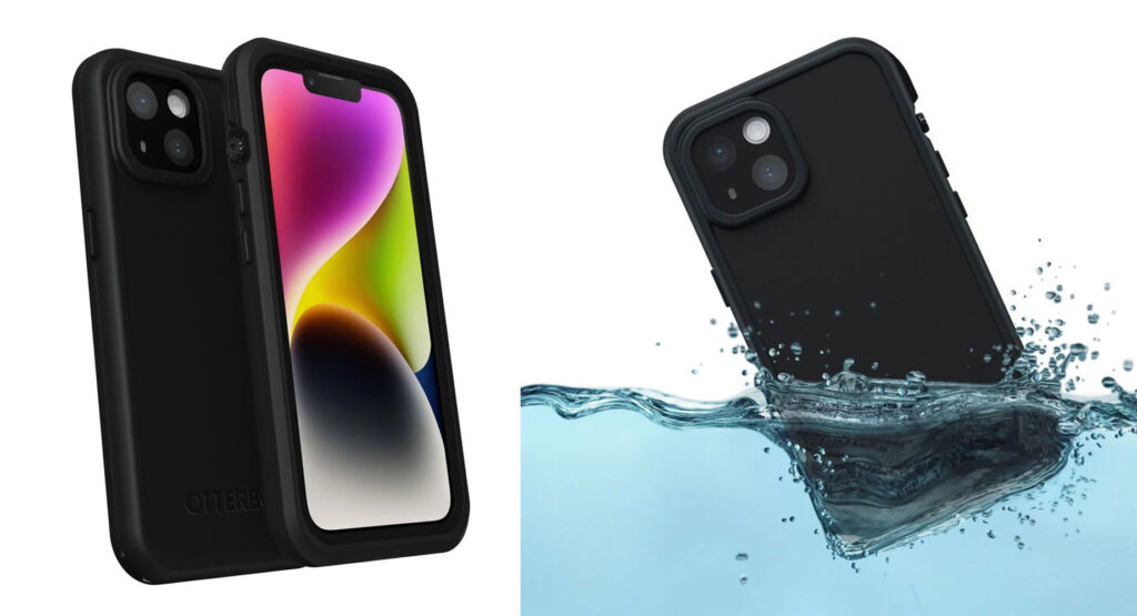 The OtterBox Fre Waterproof Cover from multiple angles