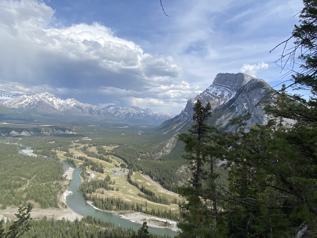 Panorama of Tunnel Mountain and surrounding nature in  Banff, Canada