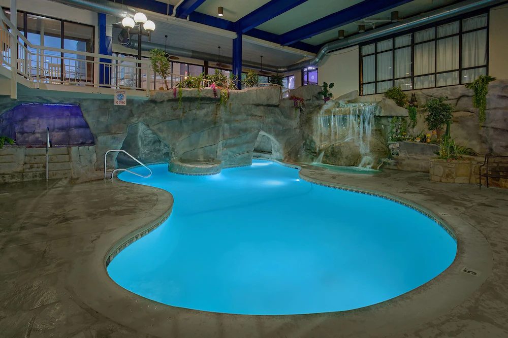 Indoor pool at the Sidney James Mountain Lodge in Gatlinburg, TN