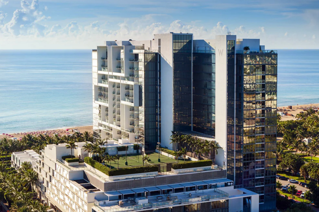 Aerial view of the W South Beach