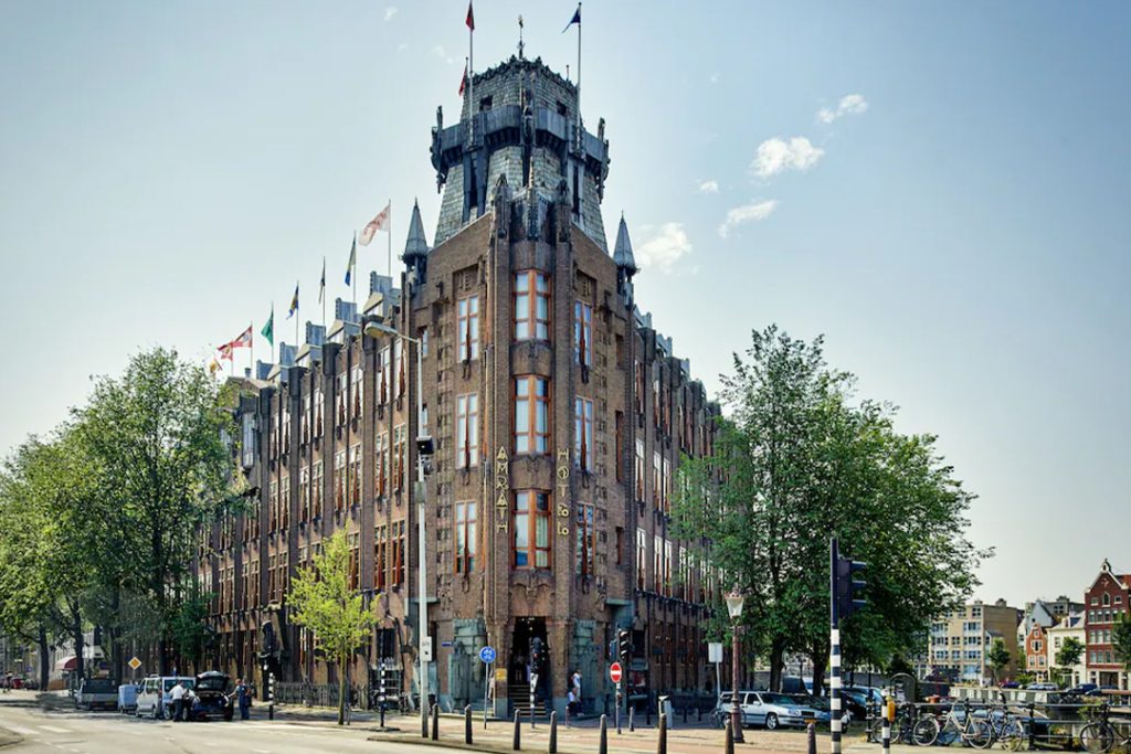 View of exterior from the street of the Grand Hotel Amrâth Amsterdam