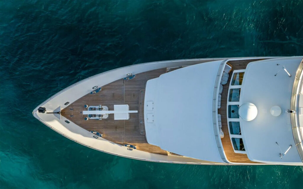 Overhead view of yacht from Yachts By Kensington Tours