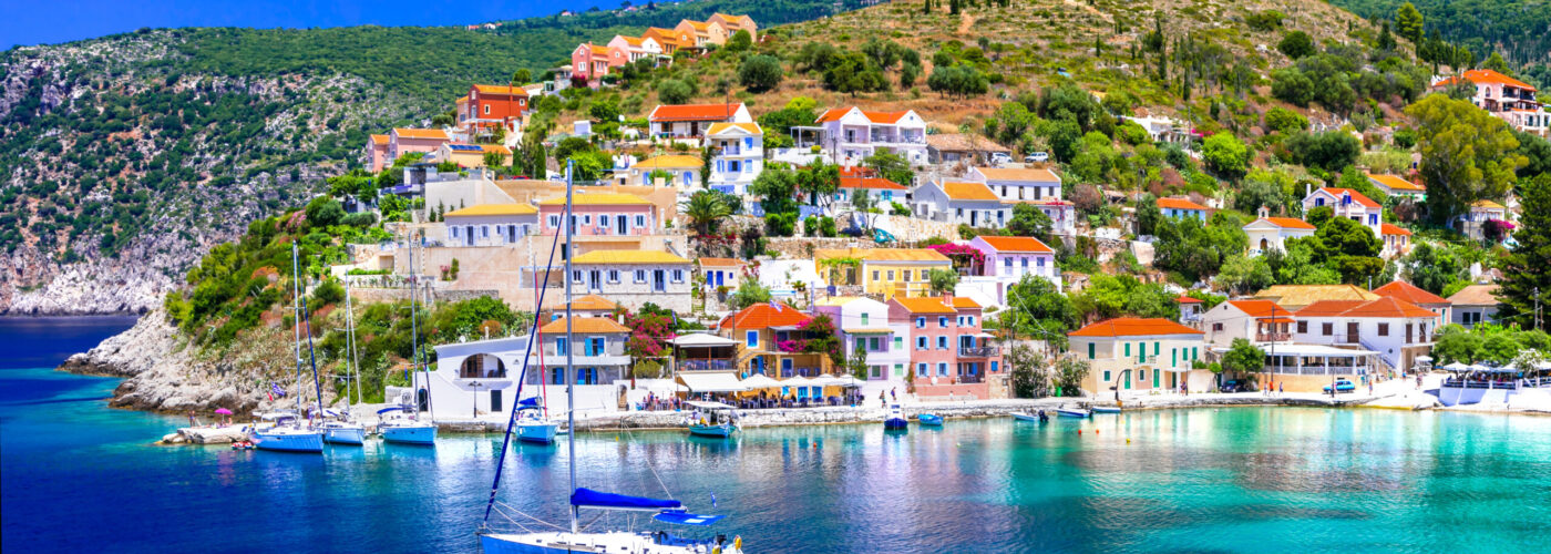 Coastline of the village of Assos on the island of Kefalonia, Greece