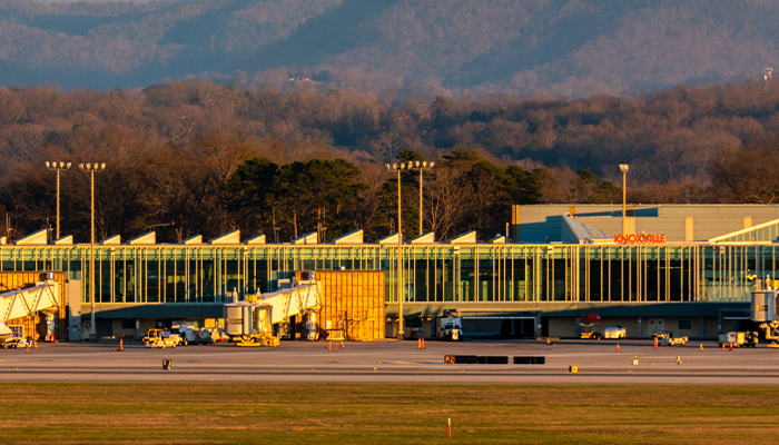A panoramic view of McGhee Tyson Airport serving Knoxville, Tennessee