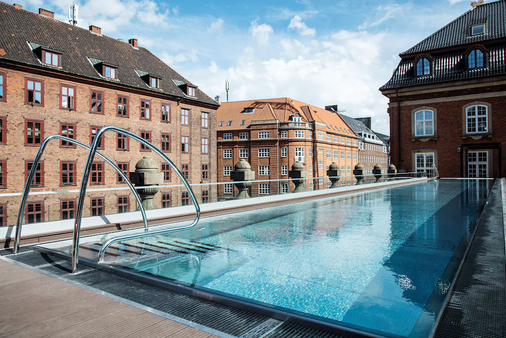 Heated outdoor pool at Villa Copenhagen