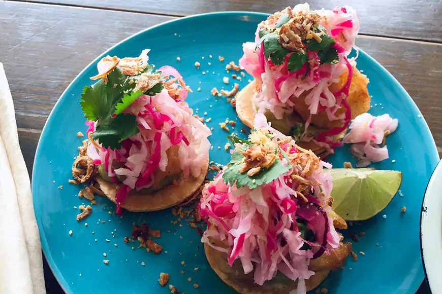 Fish Tacos by the beach