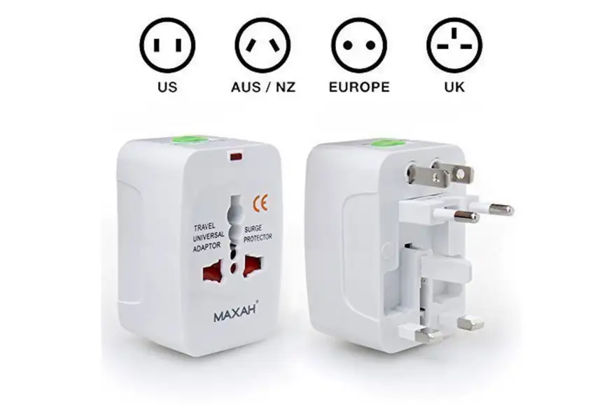 MAXAH travel universal plug adapter.