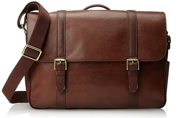 Men's Estate Saffiano Leather EW Messenger Bag from Fossil