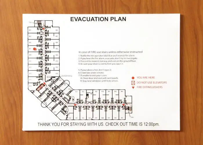 Hotel emergency route