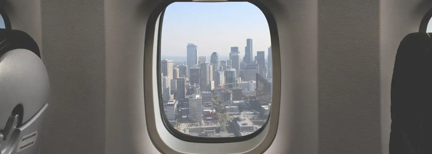 Airplane Window City View